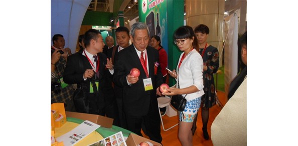 泰國前副總理、泰中文化促進(jìn)委員會主席披尼.扎祿頌巴參觀德豐展區(qū) 